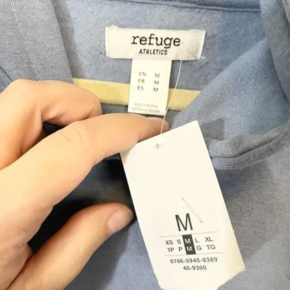 Refuge Cropped Hooded blue Sweatshirt long sleeve nwt Size M - Picture 5 of 9